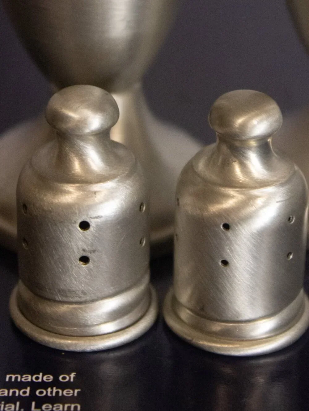 WEB Pewter Salt & Pepper Shakers (Weighted)